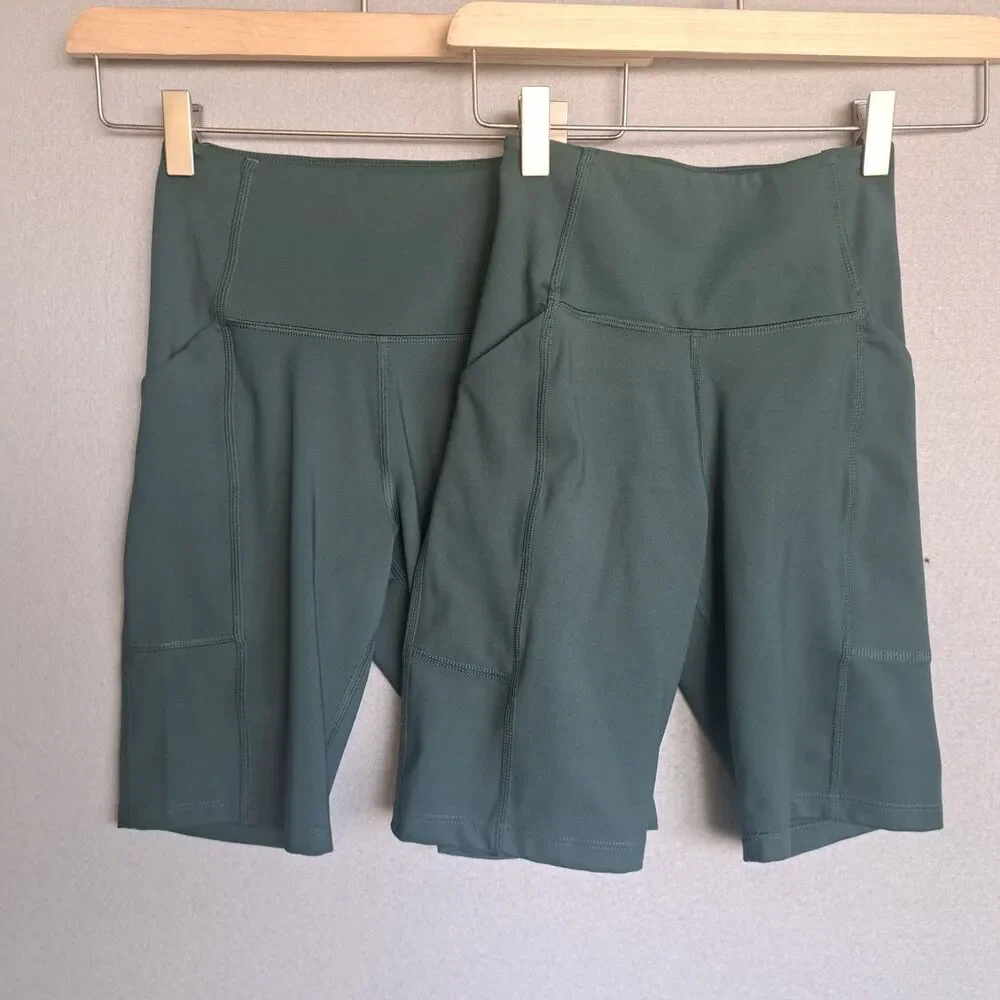 Girlfriend Collective *2 Pairs* High Rise Bike ShortsWomen’s XS Green Athletic